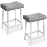 Garvee Barhocker Set 2, 61 cm, PU-Leder, Gepolstert, Metallgestell für Kücheninsel & Bar - Grau