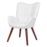 GARVEE Mid-Century Esszimmerstuhl, Gepolsterter Küchenstuhl mit Hoher Rückenlehne, Bequemer Polsterstuhl für Esszimmer, Wohnzimmer und Empfangsbereich, Weiß - Weiß