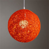 Garvee Handgewebter Lampenschirm Pendelleuchtenschirm Naturfarbe 15 cm Orange Für Schlafzimmer Und Esszimmer - Orange