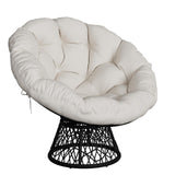 Garvee Papasansessel Rund, Drehbar, Mit Kissen, Rattan, Für Wohnzimmer & Lounge, Ergonomisch