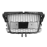 Garvee Kühlergrill im RS-Stil für Audi A3 8P 2008-2012, ABS Hochglanz Schwarz, Sportliches Aussehen, Direkter Ersatz