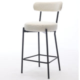 Garvee Weiße Barhocker Set 2 mit Memory-Schaum, Metallgestell, Rückenlehne, Fußstütze für Kücheninsel, 76,2 cm, Modern Komfort, gepolstert, rutschfest - Weiß
