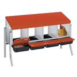 Garvee Hühnernestbox 4-Fach mit Ständer Metall Eiablagebox 106x50x70cm erhöht für 4-8 Hühner in Orange - Orange