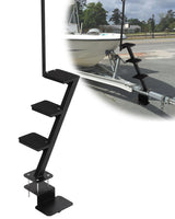 Garvee 3-Stufen Bootstrailer Trittleiter Mit Griff Rutschfest Belastbar 400 lbs Stahl Verstellbar Universell Für Bass- Und Pontonboote - 