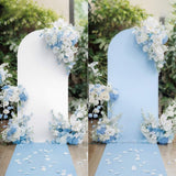 GARVEE 120x220cm Hochzeitsbogen Hintergrundabdeckung Spandex Runder Bogenständer Für Hochzeit Geburtstag Party Dekoration, Doppelseitig - Weiß + Blau