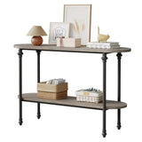 Garvee Entryway Table Konsolentisch Mit 2 Ebenen Metallrahmen MDF Rustikales Design Für Flur Und Wohnzimmer Vielseitig