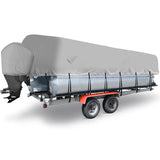 Garvee Heavy Duty Pontoon Bootabdeckung 21''-24'' Marine-Grade Wasserdicht Grau Für Trailerboot - Grau