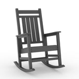 Garvee Schaukelstuhl HDPE, 89×65×106 cm, Hohe Rückenlehne, Wetterfest, Robust, Für Garten, Grau - Grau