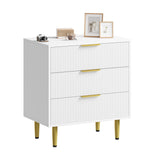 Garvee Fluted Dresser 3-6 Schubladen MDF Holz Metallgriffe Beine Weiß Schwarz Natur Grün Modern Minimalistisch Schlafzimmer Wohnzimmer - grün
