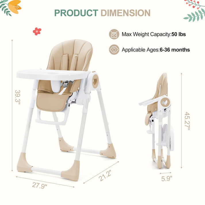 Dimensiones de la silla alta