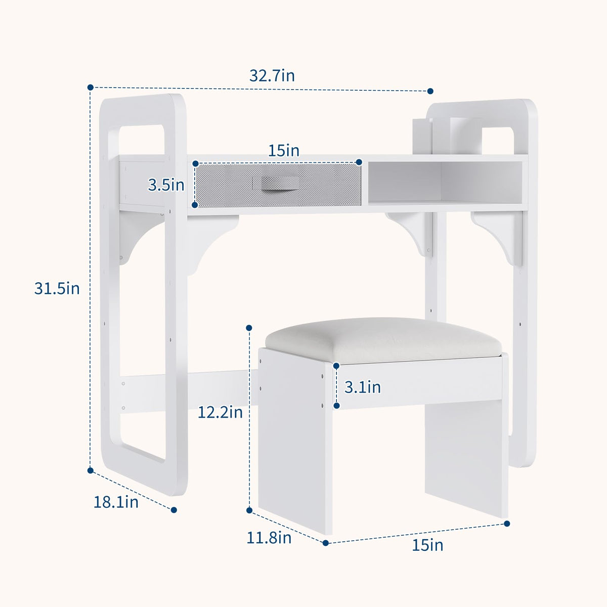 Kinder Schreibtisch und Hocker Set