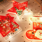 GARVEE 6PCS Weihnachten Hängende Ornamente LED String Licht Schneeflocke Pentagramm Weihnachtsbaum Anhänger Dekoration Für Neujahr Xmas Party Supplies