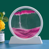 Garvee Schwebende Sanduhr 3D Rundes Sandbild Glasrahmen Modernes Design Für Büro Und Zuhause - Wie gezeigt