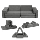 Garvee Kinderspielsofa 8-Teilig Modular Weich Schaumstoffblöcke Für Jungen Mädchen Spielzimmer Mehrfarbig - 