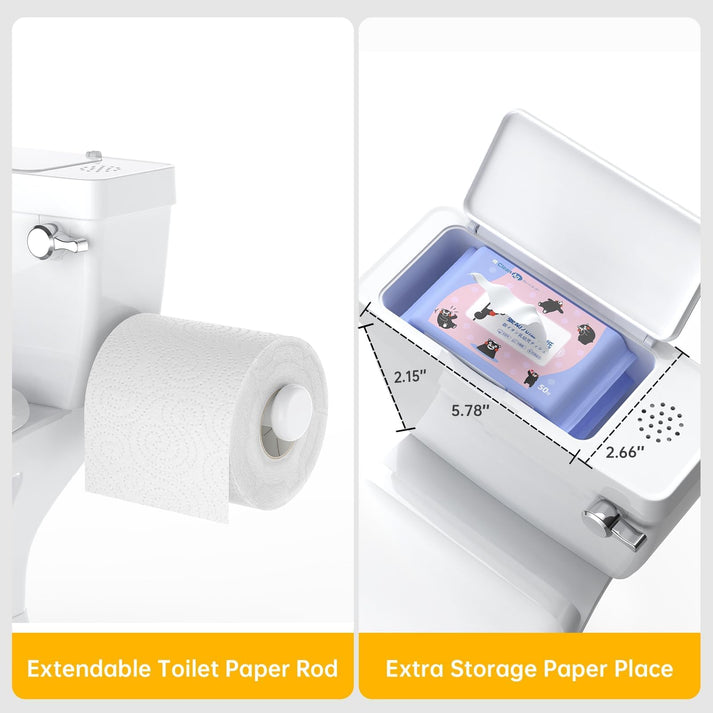 Integrierter Toilettenpapierhalter und Fach
