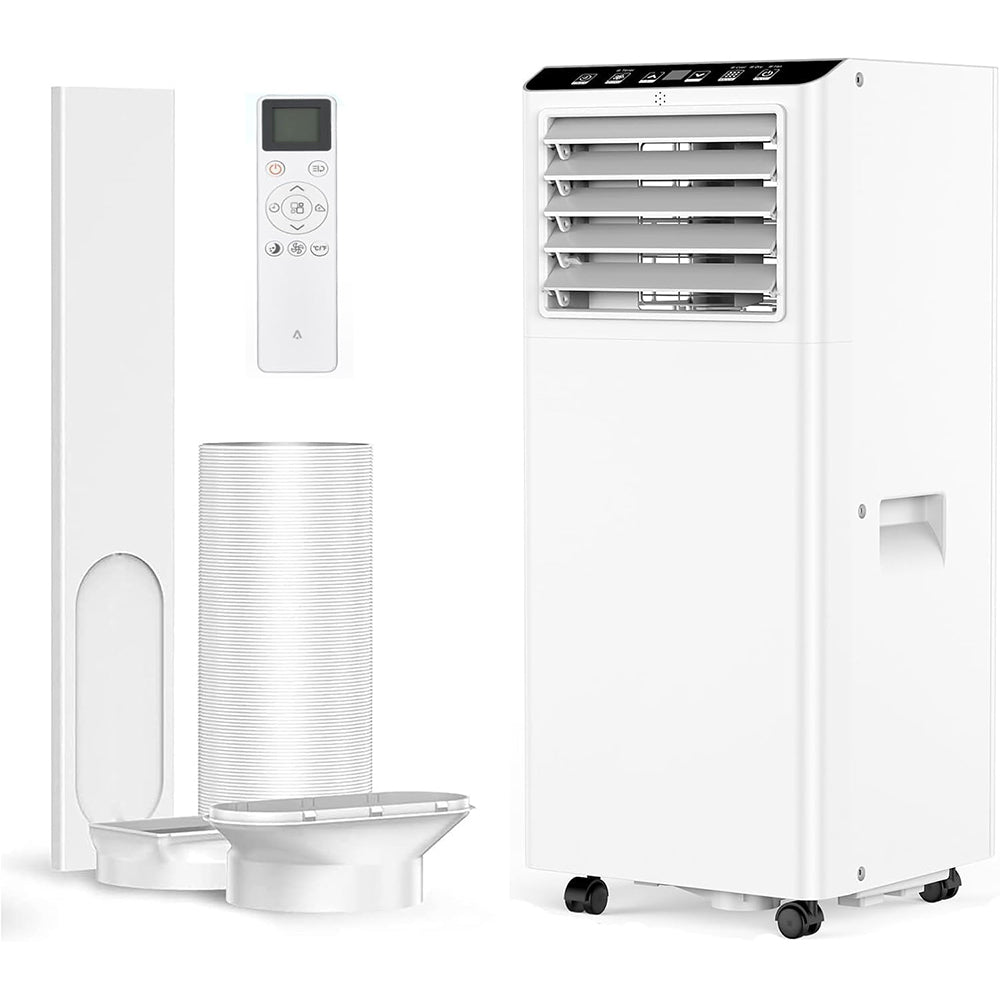 GARVEE Klimaanlage Mobil 9000 BTU, Mobile Klimaanlage, Luftentfeuchter, 2-Stufiger Lüfter, Intelligenter Schlafmodus, Mobil Fensterabdichtung mit Abluftschlauch Fernbedienung für Zuhause Büro