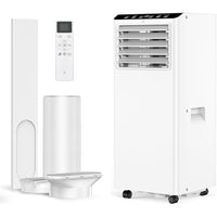 GARVEE Klimaanlage Mobil 9000 BTU, Mobile Klimaanlage, Luftentfeuchter, 2-Stufiger Lüfter, Intelligenter Schlafmodus, Mobil Fensterabdichtung mit Abluftschlauch Fernbedienung für Zuhause Büro