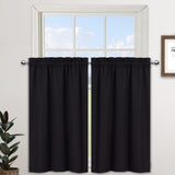 GARVEE Verdunkelungsvorhänge Für Badezimmer, 2 Paneele, Lichtblockierend, Polyester, Kleine Fenster, 26x30 Zoll, Küche, Camper - Schwarz