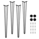 Garvee 4 Stück Möbelfüße Haarnadel Tischbeine Metall Möbelbeine Für Schreibtisch Esstisch Couchtisch H91cm Schwarz - Schwarz
