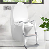 Garvee Toilettensitz Kinder Mit Treppe, Höhenverstellbar, Klappbar, PU-gepolstert, Rutschfest, Für Jungen Und Mädchen, Weiß
