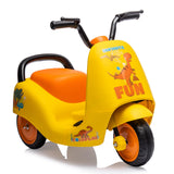 Garvee 6V Kinder Elektro Motorrad Gelb mit Musik und 3 Rädern für sicheres Fahren ab 3 Jahren im Innen- und Außenbereich.
