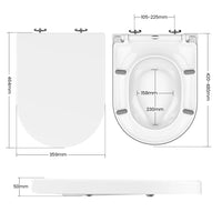 GARVEE WC-Sitz mit Kindersitz & Absenkautomatik, D-Form Toilettensitz aus UF-Duroplast mit Verstellbaren Scharnieren, Weiß