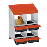 Garvee Hühnernestbox 2x2 Doppelstock mit integriertem Ständer 54x50x67cm platzsparend für 4-8 Hühner in Orange - Orange