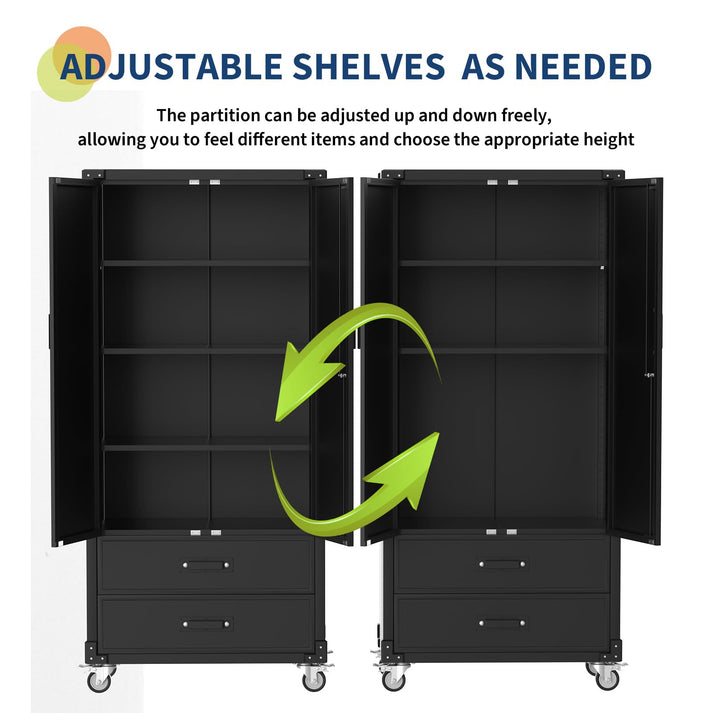 Verstellbare Ablageböden im Schrank