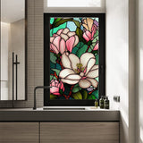 Garvee Fenster Sichtschutzfolie Mit Blumenmuster, Wiederverwendbar, Statisch Haftend Für Badezimmer & Büro, 45x100cm, Transparent Weiß - Wie gezeigt