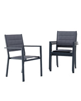 Garvee 4er Set Aluminium Stapelstühle Für Terrasse, Garten & Balkon, Leicht & Wetterfest, Dunkelgrau, Modernes Design