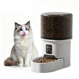 GARVEE Automatischer Futterautomat 4L für Katzen, Dual-Power Futterspender mit Timerfunktion, Für Katzen und kleine Hunde, Sicherer und zuverlässiger Trockenfutterspender, Transparent - Transparent