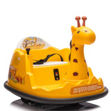 Garvee Kids Elektro Autoscooter 360° Drehung Giraffe Design Gelb mit LED für Kinder ab 3 Jahren - Gelb