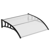 GARVEE Türvordach 120 × 80 cm aus Polycarbonat – Wetterschutz für Haustür und Fenster, UV-beständig, transparenter Regenschutz - Transparent
