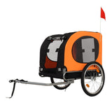 Garvee Hundeanhänger Fahrradanhänger Bis 40 Kg Mit Fahne Wetterbeständig 600D Oxford Canvas Für Große Hunde 22-28 Zoll Orange - Orange