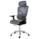 Garvee Ergonomischer Bürostuhl Mit Atmungsaktivem Mesh, 3D Armlehnen, Verstellbare Sitzhöhe, Stahlfußstütze, 135° Neigung, Grau Für Büro Und Gaming - rot