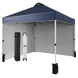 GARVEE Pop-Up Pavillon 3x3 m, Kommerzieller Faltpavillon mit 2 Seitenwänden, Wasserdichtes Polyesterdach, UV-Schutz, Rolltasche und 4 Sandsäcke für Märkte, Camping und Veranstaltungen, Marineblau - Marineblau
