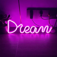 GARVEE Dream Neon Zeichen LED USB-betrieben Rosa Nachtlicht Wanddeko Für Schlafzimmer, Bar, Hochzeit 39x13,5 cm