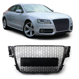 Garvee Kühlergrill Wabengrill Schwarz Glanz für A5 S5 Coupé s-Line 2009–2012 Hochwertiger ABS-Kunststoff