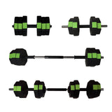 Garvee Verstellbares Hantelset 30lbs/44lbs 2-in-1 Kettlebell & Langhantel Heimtraining Schwarz