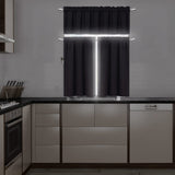 GARVEE Verdunkelungsvorhänge Für Badezimmer, 2 Paneele, Lichtblockierend, Schwarzer Stoff, 26x24 Zoll, Kurze Länge, Ideal Für Kleine Fenster, Küche, Camper - Schwarz