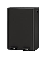 Garvee Mülleimer Küche 2 × 15 L Mülltrennsystem Metall-Tretmülleimer Schwarz für Recycling & Biomüll, mit Soft-Close, pflegeleicht - Schwarz