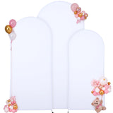 Garvee Weißes Arch-Backdrop Cover Set 3er Polyester-Spandex Mit Bottom Zipper Für Hochzeit & Party Deko Größen 6-7.2Ft - Weiß