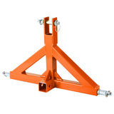 Garvee 3-Punkt-Anhängerkupplung 2" mit Zughaken Kategorie 1 für Subkompakt-Traktoren Kubota Yanmar Robuster Stahl, Orange