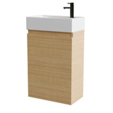 Garvee Waschbeckenunterschrank Hängend Mit Keramik-Waschbecken Für Gäste-WC 41,5x23x68 cm Eiche