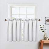 GARVEE Verdunkelungs-Volants 2er-Set, Thermo-Fenstervolants 66 x 61 cm, Blickdicht & Wärmeisolierend für Wohnzimmer, Küche & Schlafzimmer, Weiß - Weiß