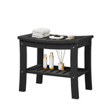 Garvee HDPE Duschbank Mit Ablage Für Badezimmer Und Badewanne, Schwarz, Holzoptik, Wasserdicht, Kratzfest - schwarz