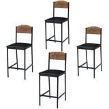 Garvee Barhocker 4er-Set 99,8 cm, gepolsterte Barstühle mit Rückenlehne & Fußstütze, Braun - Braun
