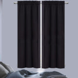 Garvee Cortina Opaca Küche & Schlafzimmer Verdunkelung, Geräuschdämmend, Polyester, Energiesparend, Schwarz, 66x114cm, 2 Stück, Bistró Stil - Schwarz