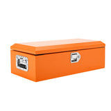 Garvee Werkzeugkiste 51 cm Stahl, Deichselbox Mit Riffelblech, Griffen & Schloss, Orange - Orange