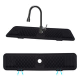 Garvee Wasserhahn Abtropfmatte Silikon 61 x 14 x 0.5 cm Schwarz für Küche Bad Spülbecken Seifenspender Ablage